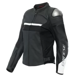 Giacca Moto Donna Pelle Dainese RAPIDA Nero Opaco Nero Opaco Bianco