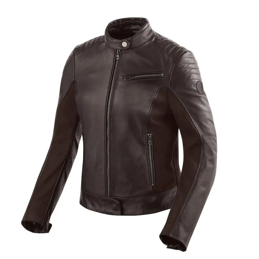 Giacca Moto Donna Pelle Rev'it Clare Ladies Marrone Scuro 1 Giacca Moto Donna Pelle Rev'it Clare Ladies Marrone Scuro