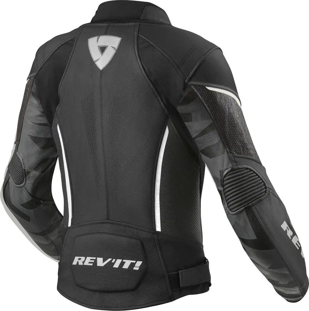 Giacca Moto Donna Pelle Rev'it Xena 3 Ladies Nero Bianco - immagine 2