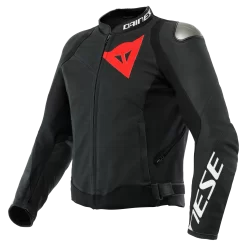 Giacca Moto Pelle Dainese Traforata SPORTIVA Nero Opaco Nero Opaco Nero