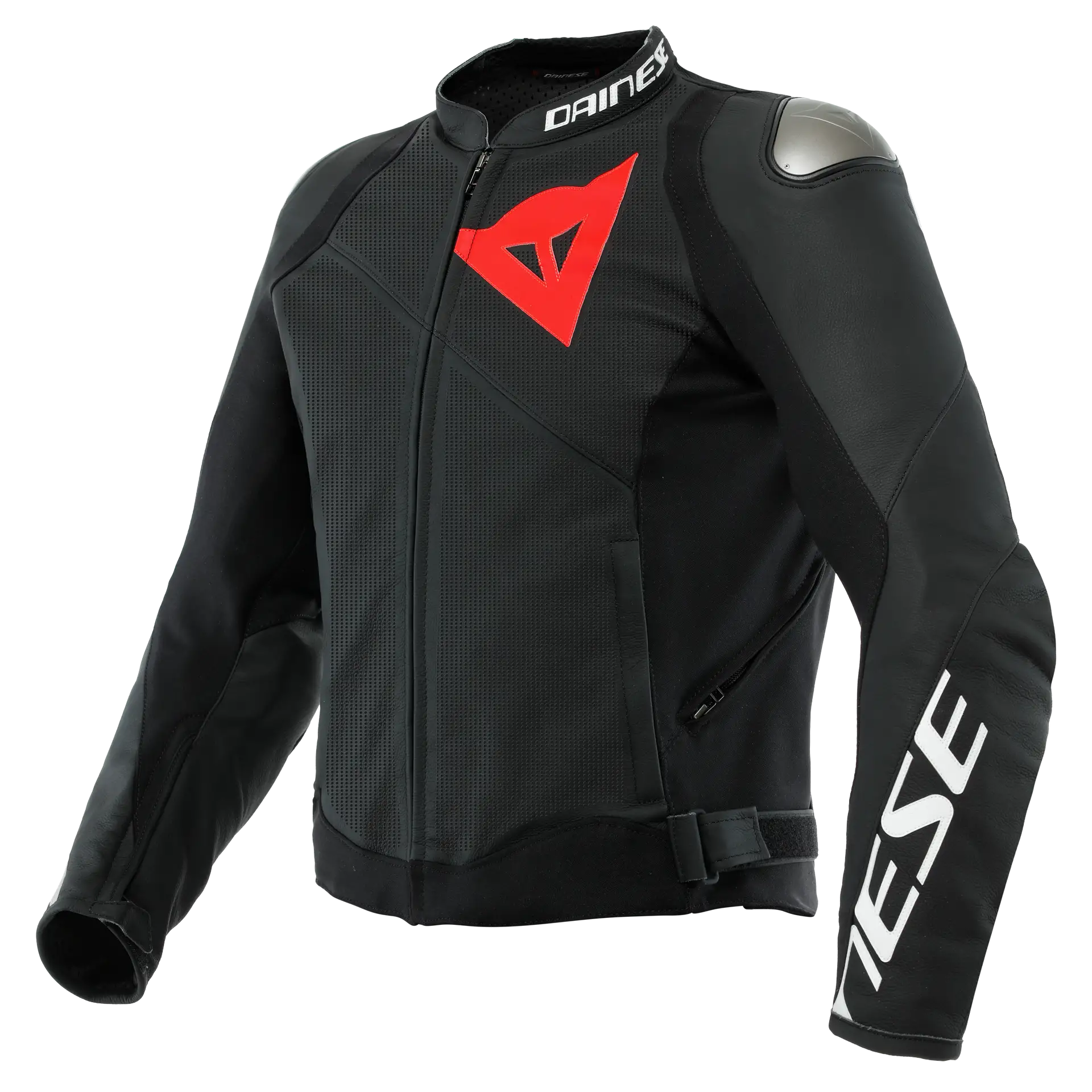 Giacca Moto Pelle Dainese Traforata SPORTIVA Nero Opaco Nero Opaco Nero