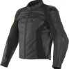 Giacca Moto Pelle Dainese Vr46 Pole Position Nero Giallo Fluo