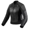 Giacca Moto Pelle Donna Rev'it Median Nero Antracite