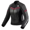 Giacca Moto Pelle Donna Rev'it Median Nero Rosa