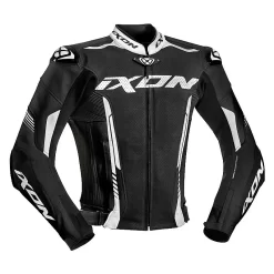 Giacca Moto Pelle Estiva Ixon VORTEX 2 Nero Bianco