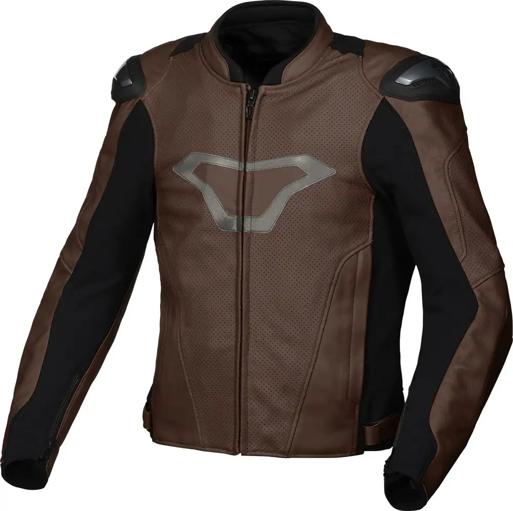 Giacca Moto Pelle Estiva Macna Aviant Air Marrone Nero 1 Giacca Moto Pelle Estiva Macna Aviant Air Marrone Nero