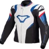 Giacca Moto Pelle Estiva Macna Ripper Bianco Nero Blu