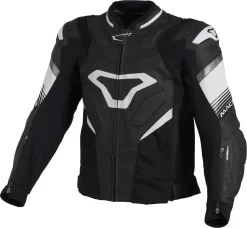 Giacca Moto Pelle Estiva Macna Ripper Nero Bianco