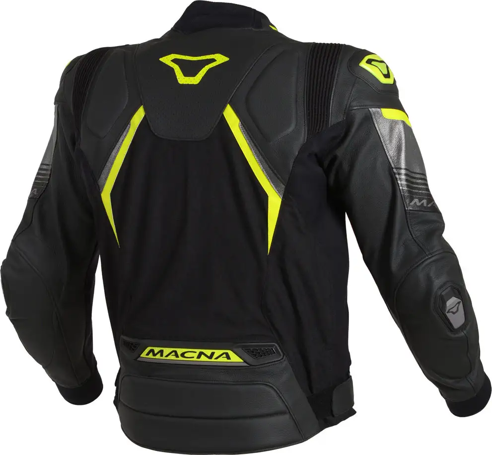 Giacca Moto Pelle Estiva Macna Ripper Nero Neon Giallo 2 Giacca Moto Pelle Estiva Macna Ripper Nero Neon Giallo - immagine 2