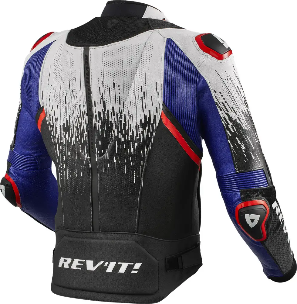 Giacca Moto Pelle Estiva Rev'it Quantum 2 Air Bianco Blue - immagine 2
