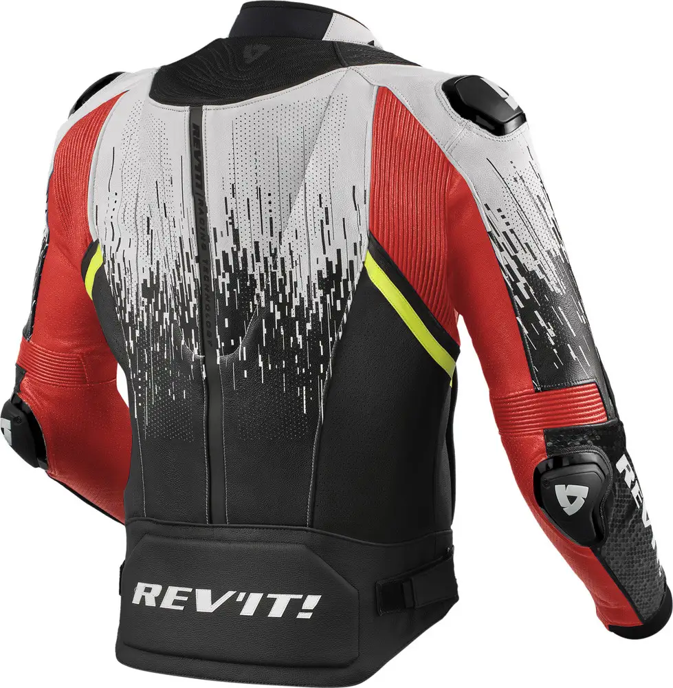 Giacca Moto Pelle Estiva Rev'it Quantum 2 Air Bianco Neon Rosso 2 Giacca Moto Pelle Estiva Rev'it Quantum 2 Air Bianco Neon Rosso - immagine 2