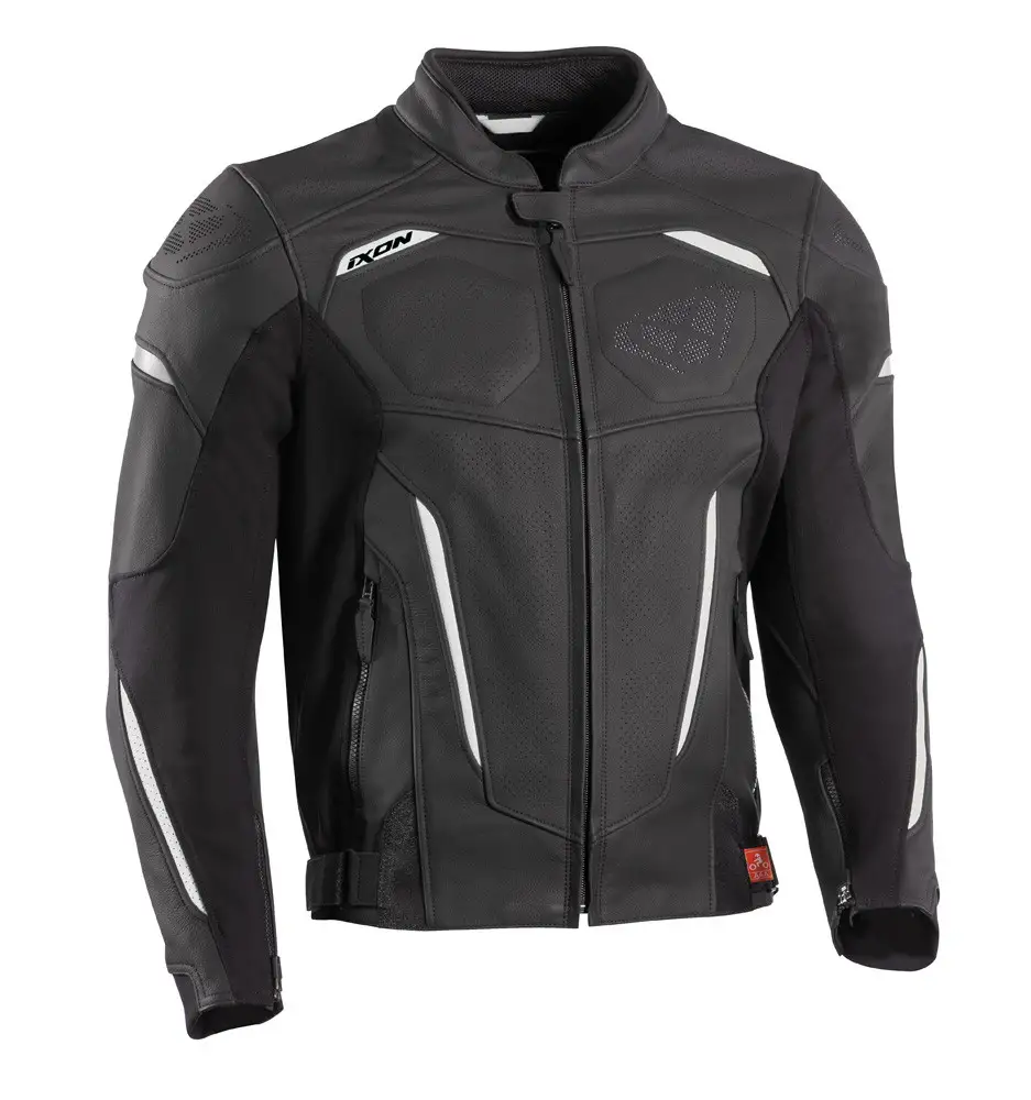 Giacca Moto Pelle Ixon CEROS Nero Bianco 1 Giacca Moto Pelle Ixon CEROS Nero Bianco
