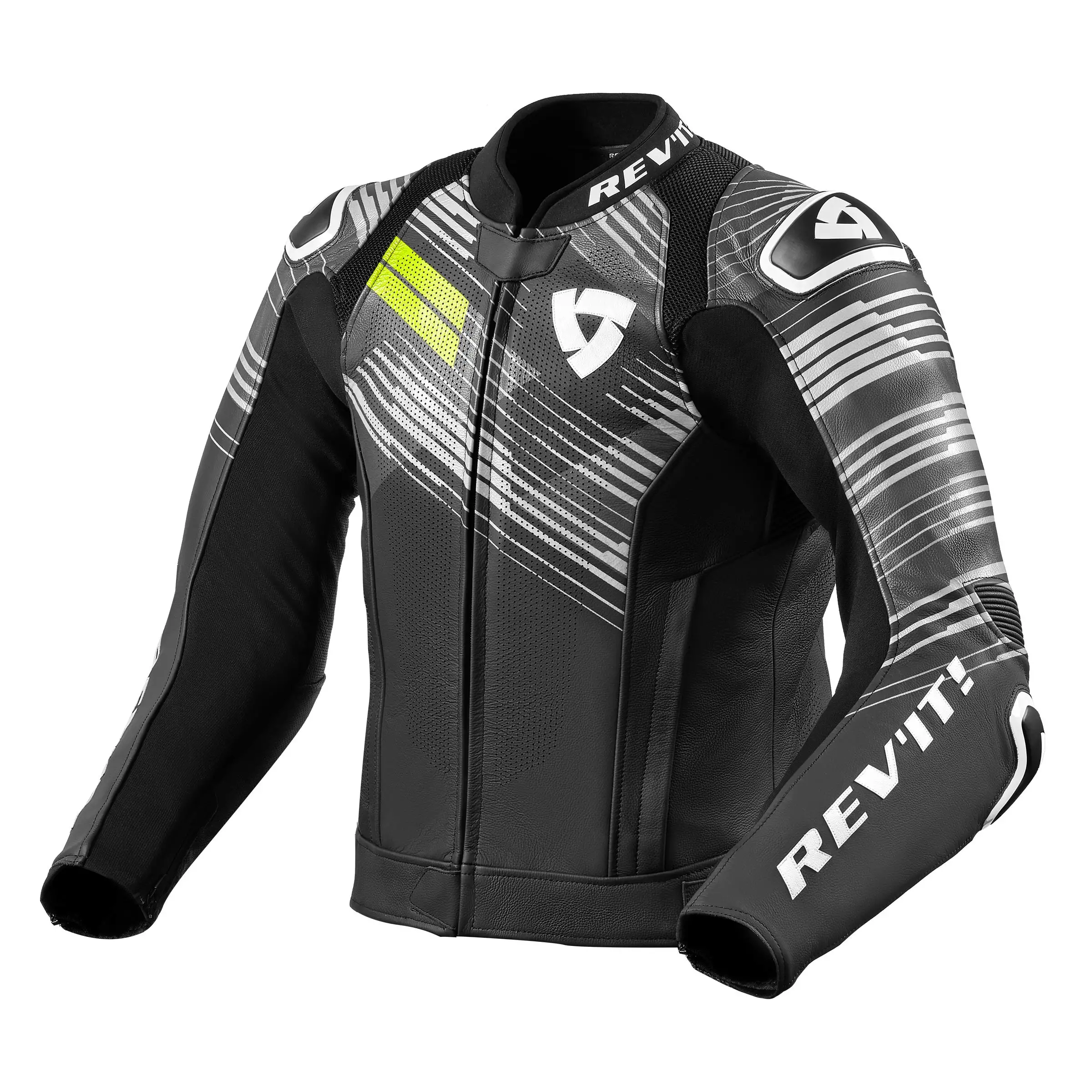 Giacca Moto Pelle Rev'it Apex Nero Neon Giallo 1 Giacca Moto Pelle Rev'it Apex Nero Neon Giallo