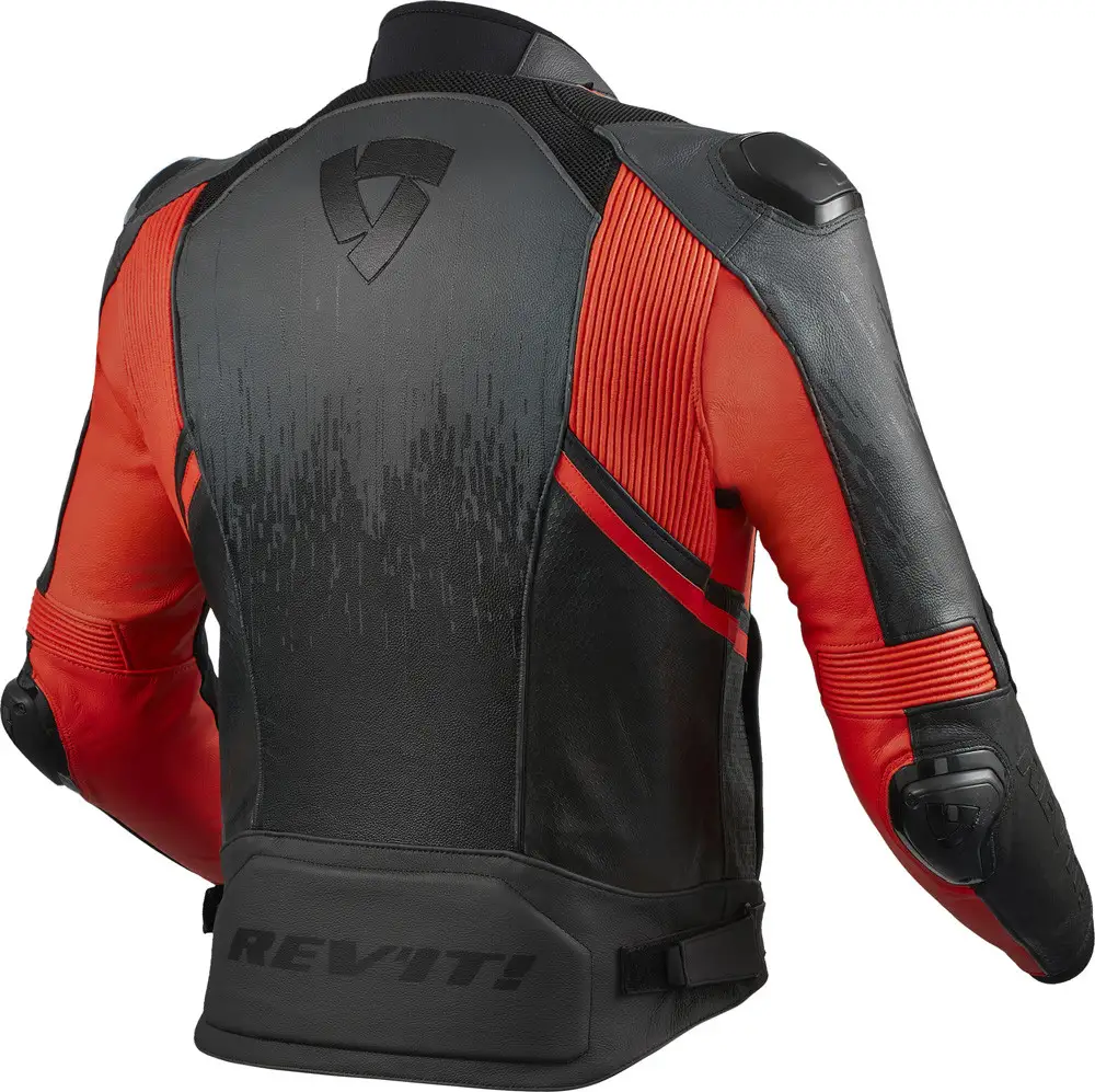 Giacca Moto Pelle Rev'it Quantum 2 Antracite Neon Rosso 2 Giacca Moto Pelle Rev'it Quantum 2 Antracite Neon Rosso - immagine 2