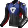 Giacca Moto Pelle Rev'it Quantum 2 Blue Neon Rosso