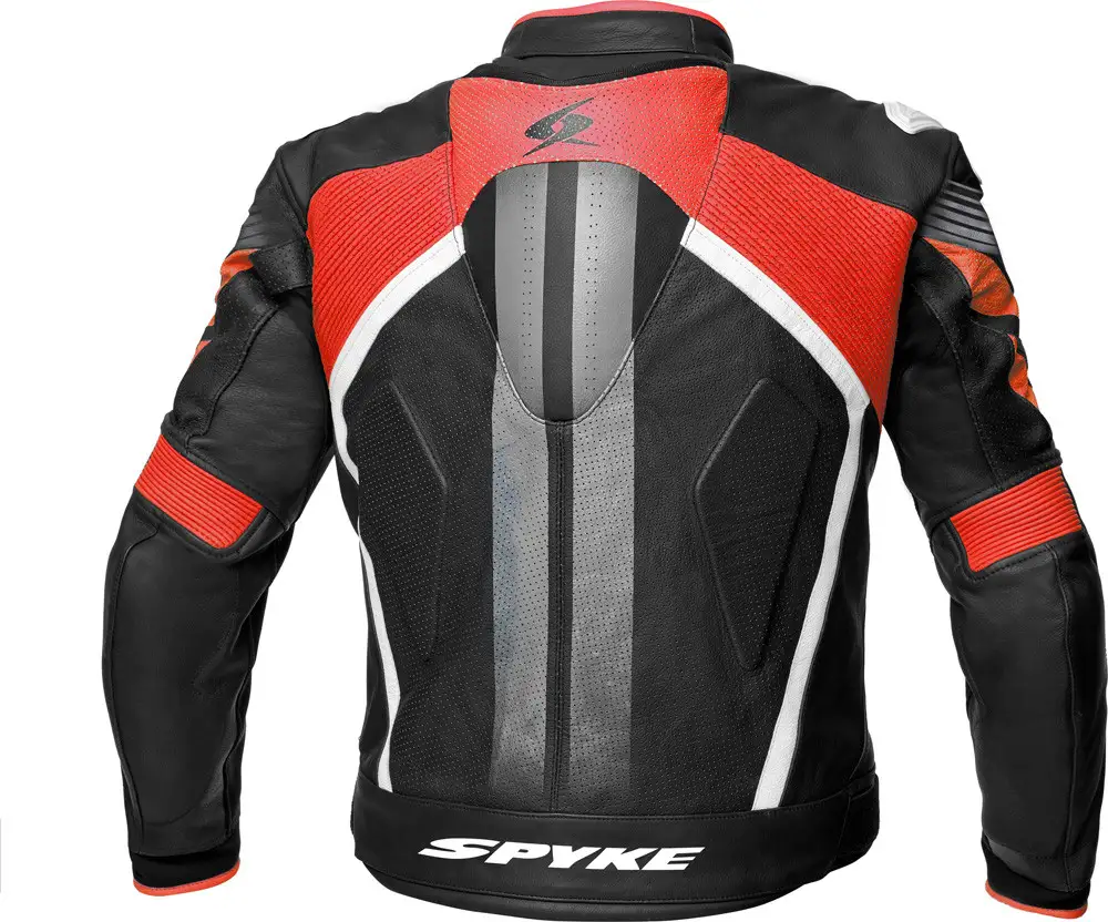Giacca Moto Pelle Spyke ESTORIL EVO Nero Rosso Fluo 2 Giacca Moto Pelle Spyke ESTORIL EVO Nero Rosso Fluo - immagine 2