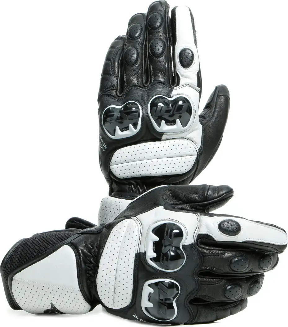 Guanti Moto In Pelle Dainese IMPETO Nero Bianco 1 Guanti Moto In Pelle Dainese IMPETO Nero Bianco