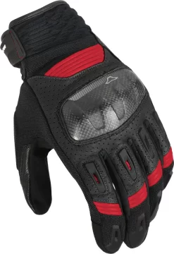 Guanti Moto Pelle E Tessuto Estivi Macna Rime Nero Rosso