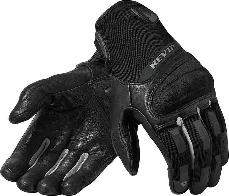 Guanti Moto Pelle E Tessuto Rev'it Striker 3 Argento Nero