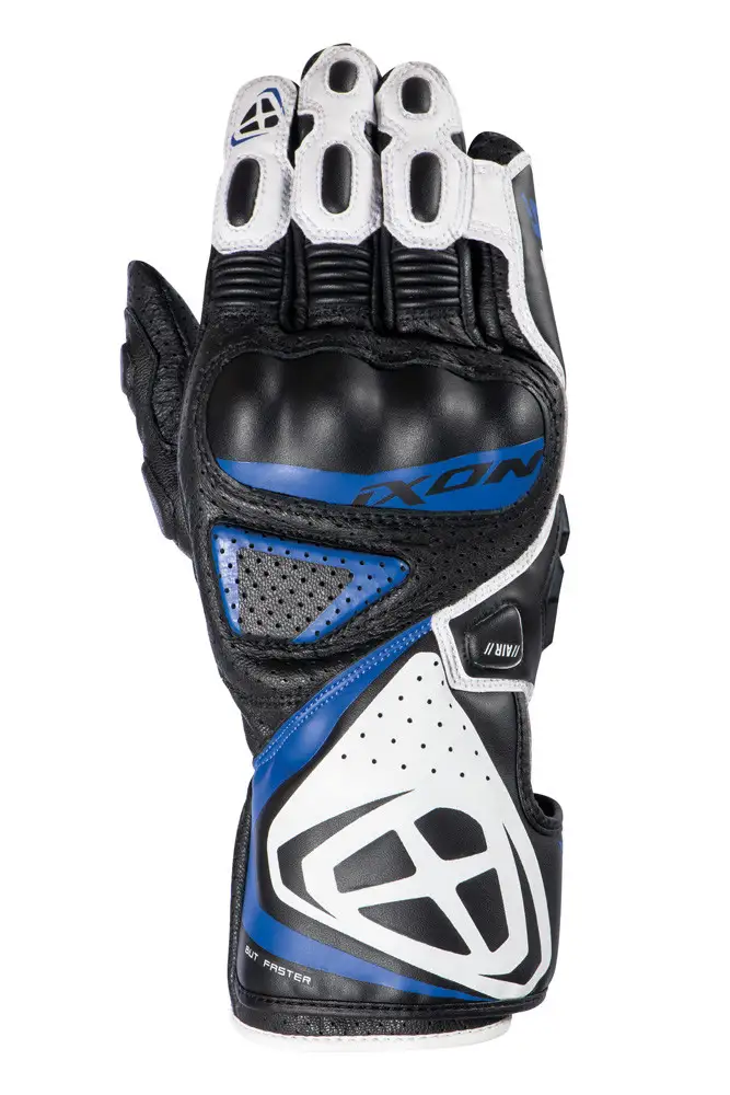 Guanti Moto Pelle Estivi Ixon GP5 AIR Nero Bianco Blu 1 Guanti Moto Pelle Estivi Ixon GP5 AIR Nero Bianco Blu