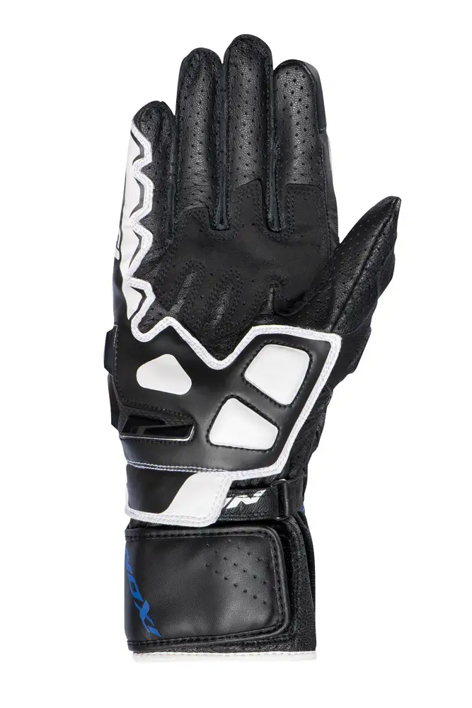 Guanti Moto Pelle Estivi Ixon GP5 AIR Nero Bianco Blu 2 Guanti Moto Pelle Estivi Ixon GP5 AIR Nero Bianco Blu - immagine 2
