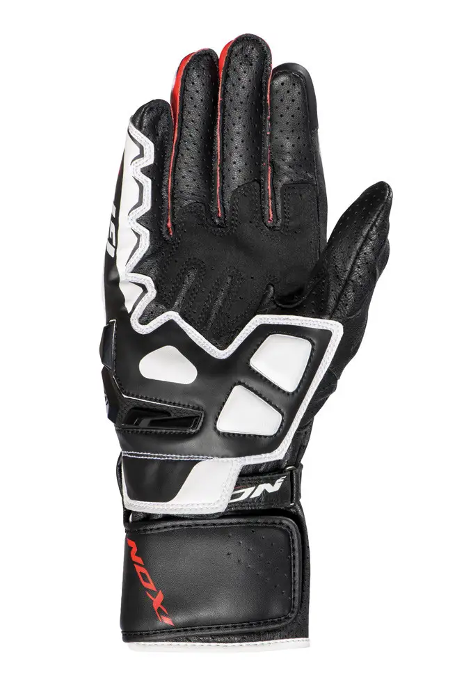 Guanti Moto Pelle Estivi Ixon GP5 AIR Nero Bianco Rosso 2 Guanti Moto Pelle Estivi Ixon GP5 AIR Nero Bianco Rosso - immagine 2