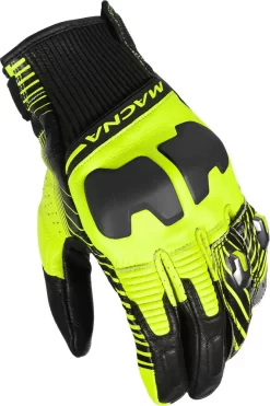 Guanti Moto Pelle Estivi Macna Ultraxx Nero Giallo Fluo