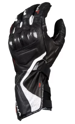 Guanti Moto Pelle Estivi Racing Macna Apex Nero Bianco Rosso