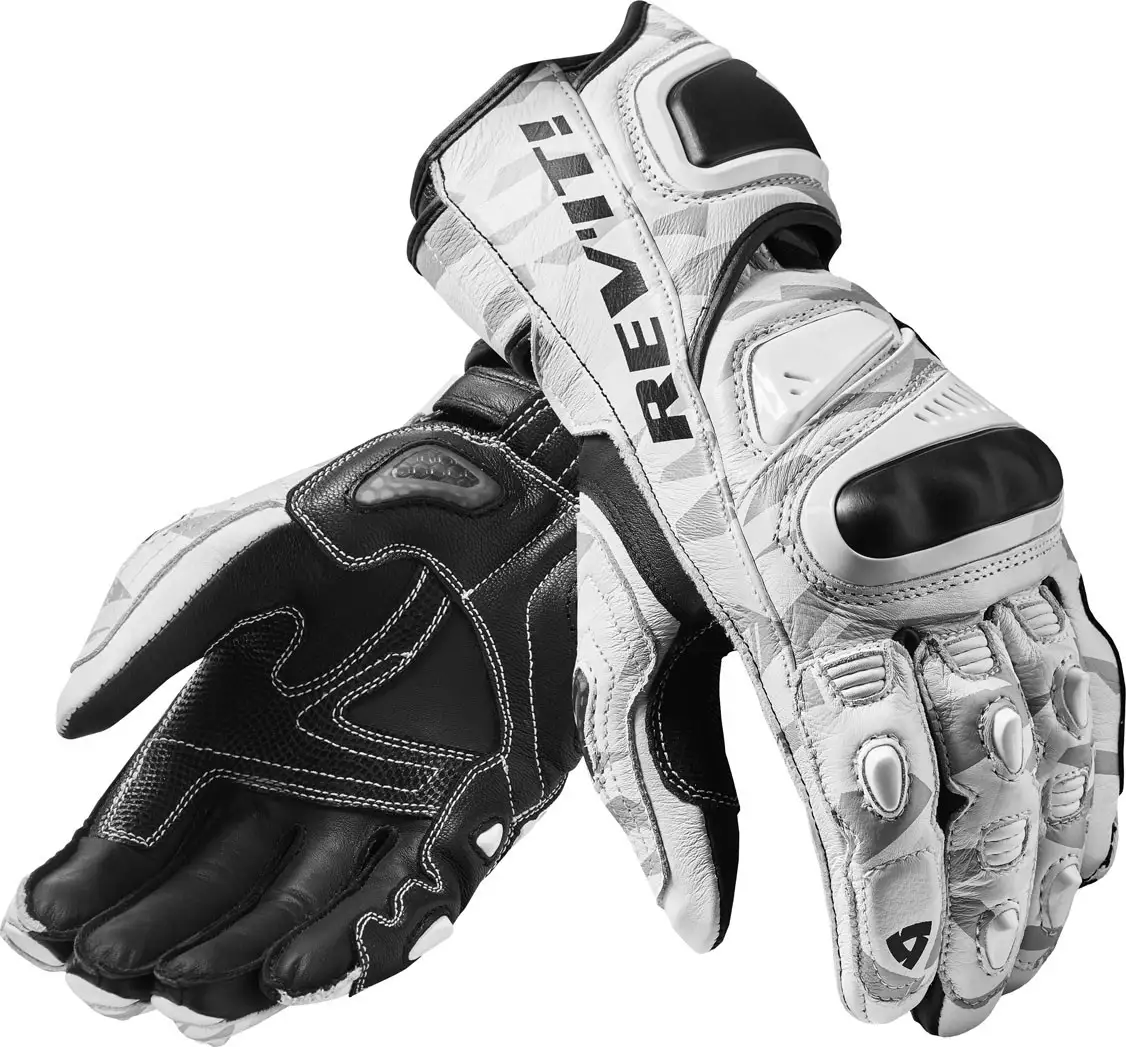 Guanti Moto Pelle Rev'it Jerez 3 Grigio Chiaro Nero