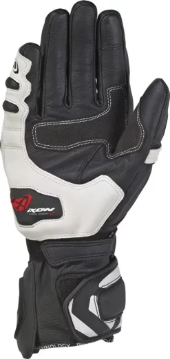 Guanti Moto Pelle Ixon RS TEMPO Nero Bianco -Accessori Moto guanti moto pelle ixon rs tempo nero bianco 2