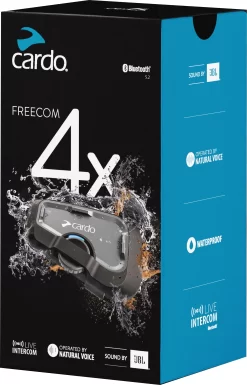 Interfono Bluetooth Cardo FREECOM 4X Singolo Conference 4 Piloti Fino A 1200 M