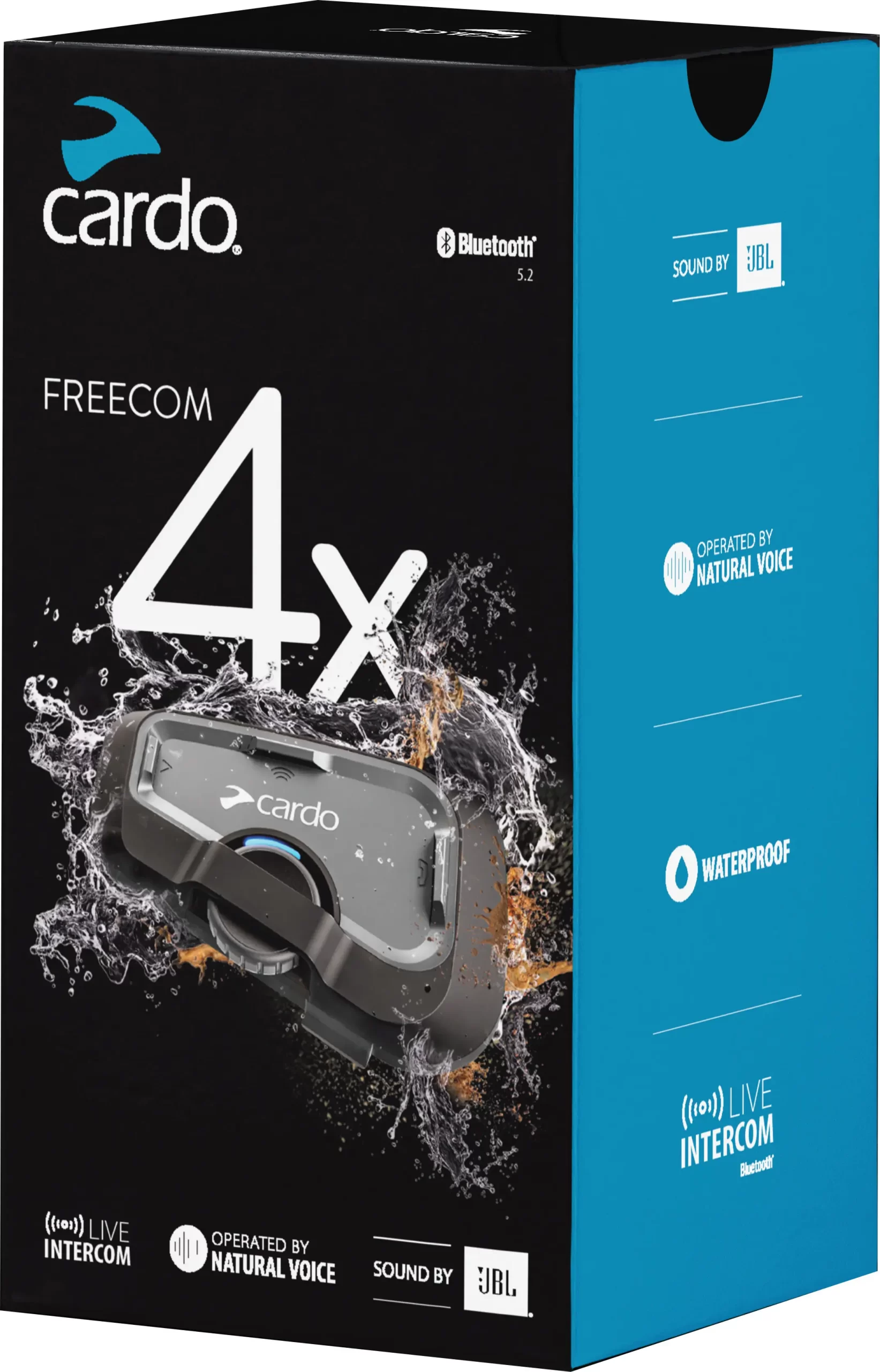 Interfono Bluetooth Cardo FREECOM 4X Singolo Conference 4 Piloti Fino A 1200 M