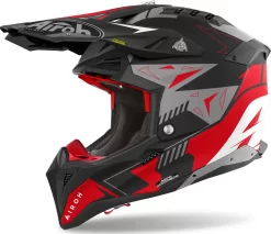 Casco Cross Airoh Aviator 3 Spin Rosso Opaco