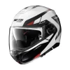 Casco Modulare Nolan N100-5 Plus Milestone N-com Bianco Rosso
