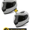 Kit Coppia Flash Bianco Lucido - 2 Caschi Integrali Befast