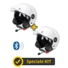 Kit Coppia Rapid Connect III Bianco - 2 Caschi Jet Befast Con Interfono Integrato