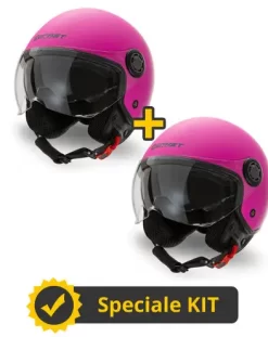 Kit Coppia Rapid II Viola Opaco - 2 Caschi Jet Befast Doppia Visiera