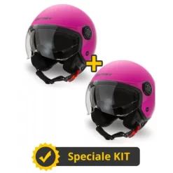 Kit Coppia Rapid III Viola Opaco - 2 Caschi Jet Befast Doppia Visiera