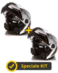 Kit Coppia Tank Bianco Nero - 2 Caschi Modulari Befast Con Doppia Omologazione P/J