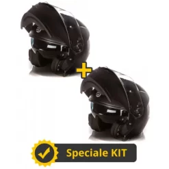Kit Coppia Tank III Nero Opaco - 2 Caschi Modulari Befast Con Doppia Omologazione P/J