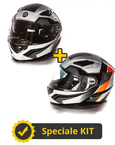 Kit Coppia Ventus Bianco Rosso - 2 Caschi Integrali Befast 1 Kit Coppia Ventus Bianco Rosso - 2 Caschi Integrali Befast