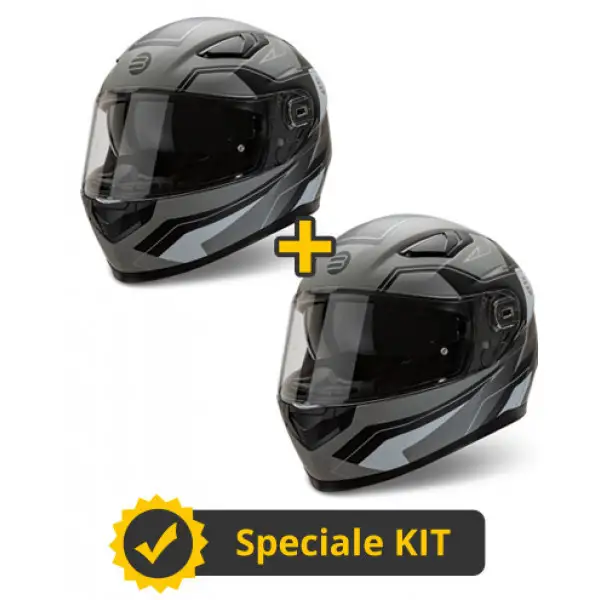 Kit Coppia Ventus III Argento Nero - 2 Caschi Integrali Befast 1 Kit Coppia Ventus III Argento Nero - 2 Caschi Integrali Befast