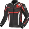 Giacca Moto Pelle Berik LJ-191326 Nero Bianco Rosso