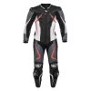 Tuta Pelle Racing Intera Berik RUSH X Con Protezioni Spalle In Alluminio Nero Grigio Bianco