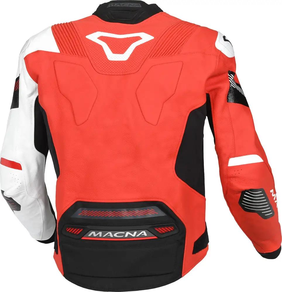 Giacca Moto Pelle Macna Pointer Bianco Rosso Nero 2 Giacca Moto Pelle Macna Pointer Bianco Rosso Nero - immagine 2