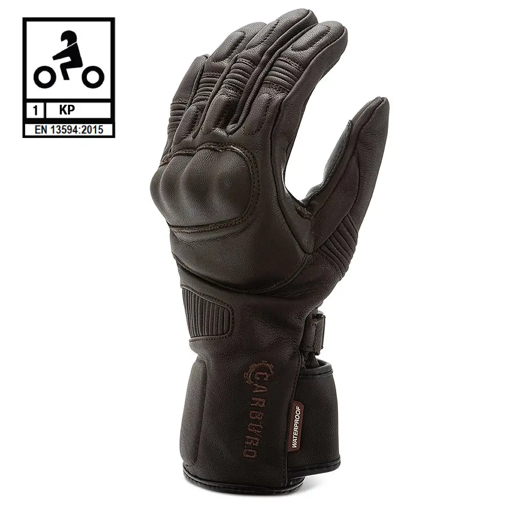 Guanti Moto Pelle Invernali Carburo MODE CE Certificati Marrone 1 Guanti Moto Pelle Invernali Carburo MODE CE Certificati Marrone