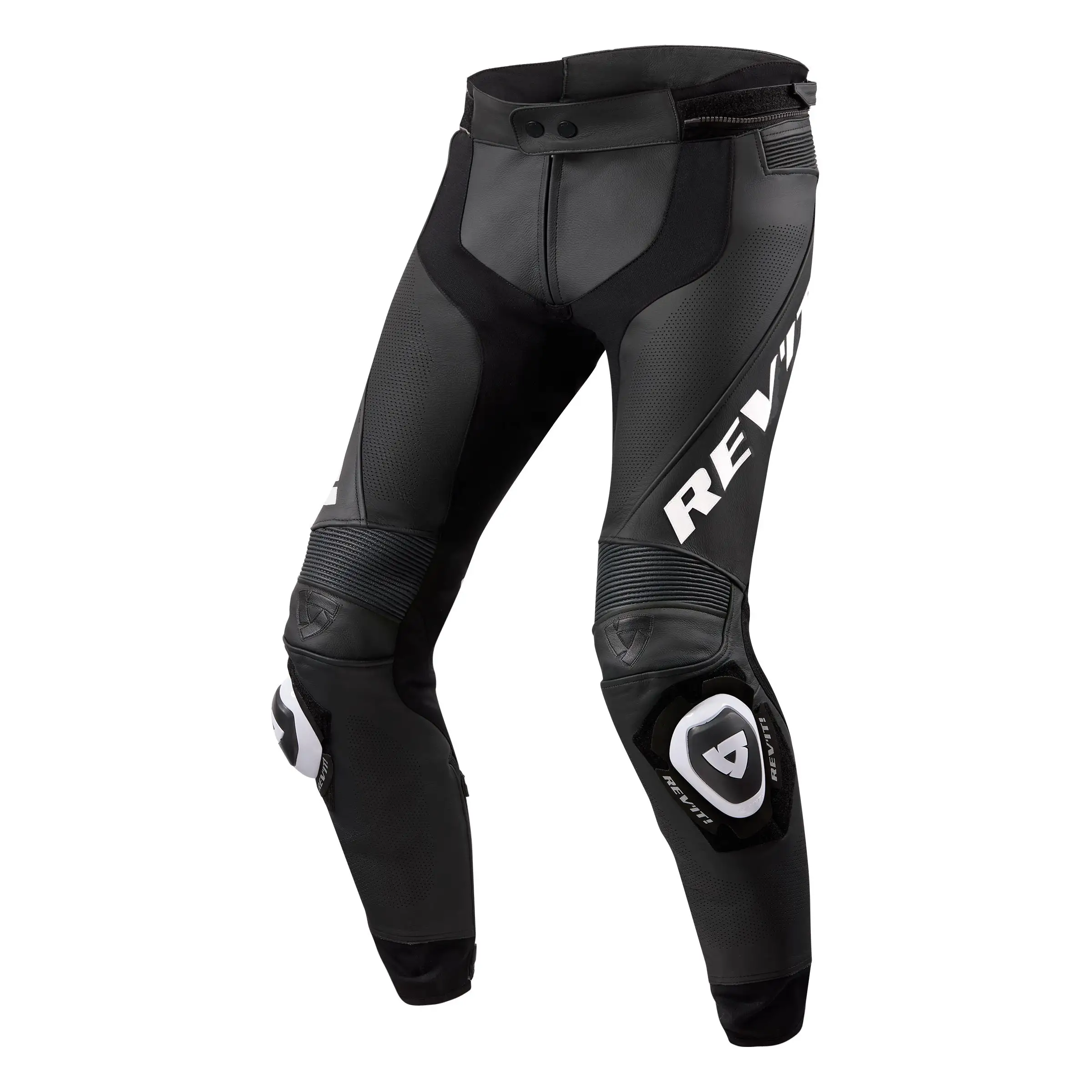 Pantaloni Moto Pelle Rev'it Apex Nero Bianco