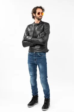 Giacca Moto Pelle Estiva Carburo SOLARIS CE Certificata Nero -Accessori Moto shooting carburo solaris nero 11