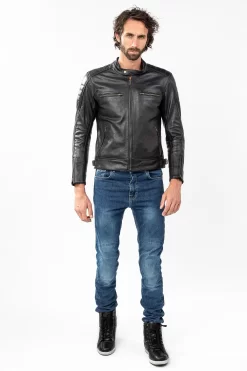 Giacca Moto Pelle Estiva Carburo SOLARIS CE Certificata Nero -Accessori Moto shooting carburo solaris nero 3