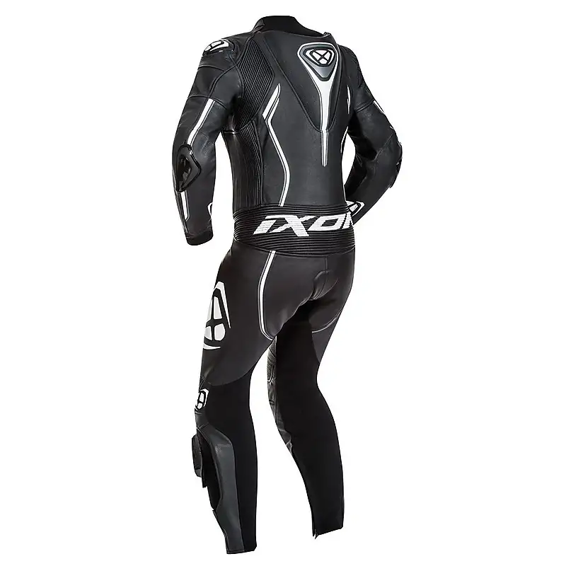 Tuta Moto Donna Pelle Estiva Ixon VORTEX LADY Nero Bianco - immagine 2